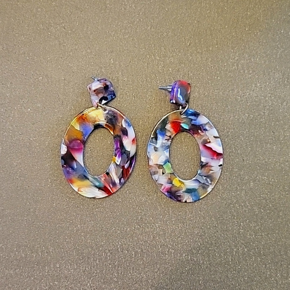 Zenzii lucite multicolor loop earrings